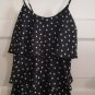 CANDIE&acirc;��S Black and White Polka Dot Tiered Cami Ladies Juniors SMALL