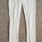 SO White Patterned Ribbed Footless Tights Leggings Juniors Size Medium