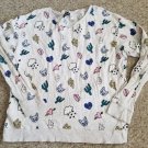 DIVIDED by H&M Kitty Lips Hearts Print Long Sleeved Top Ladies Juniors LARGE