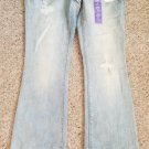 NWT Faded and Distressed L.E.I. Denim Jeans Low Rise Slim Bootcut Size 7