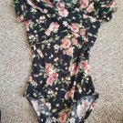 RUE 21 Off the Shoulder Black Floral Print Bodysuit Ladies MEDIUM