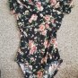 RUE 21 Off the Shoulder Black Floral Print Bodysuit Ladies MEDIUM