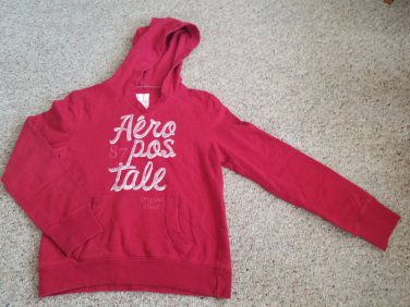 AEROPOSTALE Red Hooded Sweatshirt Ladies LARGE