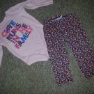 FIRST IMPRESSIONS Pink Cute Runs in Family Leggings Pant Set Girls Size 24 month