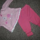 OKIE DOKIE Pink Floral Pant Set Girls Size 0-3 months