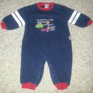 CARTER'S Navy Blue Dinosaurs and Fast Cars Pants Romper Boys Size 9 months