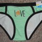 NWT Green Striped Shamrock LOVE Bikini Panties SECRET POSSESSIONS SMALL 2-4