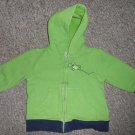 GYMBOREE Green Froggy Hooded Zip Front Sweatshirt Jacket Boys Size 12-18 months