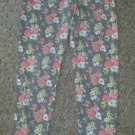 BASIC EDITIONS Gray Floral Print Leggings Girls Size 14-16
