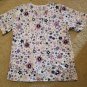 SCRUBS ONLY Purple Floral Print Scrub Top Ladies Medium NEW