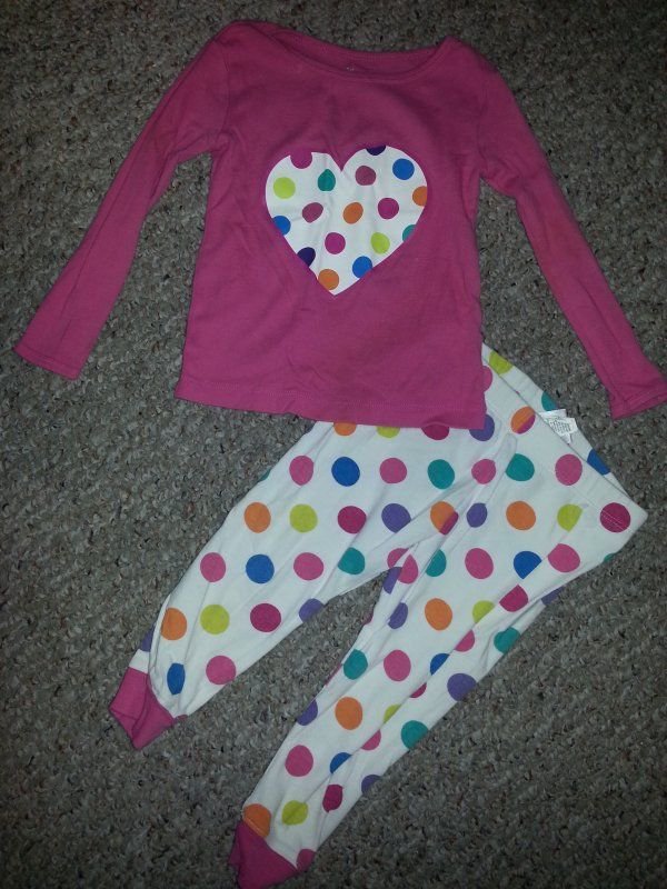 THE CHILDREN’S PLACE Pink Polka Dot Print Pajamas Girls Size 2