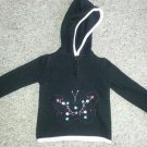 FADED GLORY Black Hooded Knit Butterfly Pullover Girls 24 months