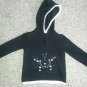 FADED GLORY Black Hooded Knit Butterfly Pullover Girls 24 months