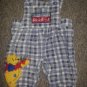 DISNEY Blue Plaid WINNIE THE POOH Overalls Boys Size 3-6 months