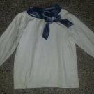 White with Gray MAGGIE & ZOE Velvet Trim Long Sleeved Top Girls 24 months