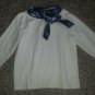 White with Gray MAGGIE & ZOE Velvet Trim Long Sleeved Top Girls 24 months