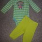 CARTER'S Striped Monkey Bodysuit and Leggings Girls 12-24 months