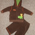 CARTER’S Wild For Mom Brown Hooded Fleece Pant Set Boys Size 3 months