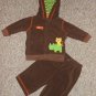 CARTER’S Wild For Mom Brown Hooded Fleece Pant Set Boys Size 3 months