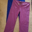 Lot of Solid Drawstring Waist Scrub Pants Purple and Blue Size MEDIUM