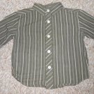KENNETH COLE REACTION Green Striped Long Sleeved Shirt Boys Size 12 months