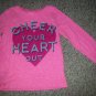 OSH KOSH Pink Long Sleeved CHEER YOUR HEART OUT Top Girls Size 6