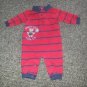 CARTER'S Red and Navy Striped HANDY MAN Romper Boys Size 6 months