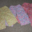 HANDMADE Lot of Toddler Girls Flannel Sleep Pants Size 3T 4T