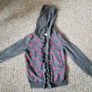 Hooded Gray and Pink Polka Dots EPIC THREADS Cardigan Sweater Girls Size 4T