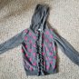 Hooded Gray and Pink Polka Dots EPIC THREADS Cardigan Sweater Girls Size 4T