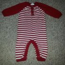 CHEROKEE Red Striped Knit One Piece Romper Size 0-3 months