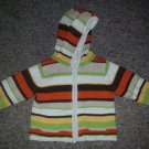 SECOND STEP Striped Hooded Heavyweight Cardigan Sweater Size 12 months