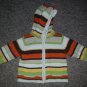 SECOND STEP Striped Hooded Heavyweight Cardigan Sweater Size 12 months
