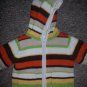 SECOND STEP Striped Hooded Heavyweight Cardigan Sweater Size 12 months