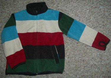 H&M Striped Fleece Zip Front Jacket Size 2-4
