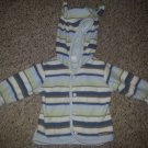H&M Blue Striped Hooded Fleece Jacket Boys Size 2-4 months