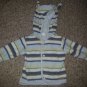 H&M Blue Striped Hooded Fleece Jacket Boys Size 2-4 months