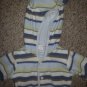 H&M Blue Striped Hooded Fleece Jacket Boys Size 2-4 months