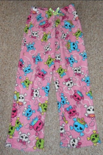 JOE BOXER Pink Skull Print Fleece Sleep Pants Girls Size 10-12