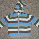 OLD NAVY Striped Hooded Zip Front Sweater Boys Size 12-18 months