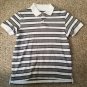 OLD NAVY Gray and White Striped Short Sleeved Polo Top Boys M Size 8