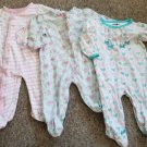 Lot of BABIES R US One Piece Romper Sleepers Girls 9 months LITTLE ME