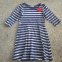 BEEBAY Navy Blue Striped Dress with 3D Rosebud Girls Size 5