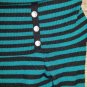CANDIEâ��S Turquoise Blue and Black Ribbed Body Con Off Shoulder Dress MEDIUM