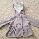 CARTER’S Gray Fleece Button Front Hooded Jacket Girls Size 6 months
