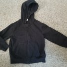 H&M Black Zip Front Hooded Sweatshirt Jacket Size 2-4 Fleece Lined