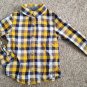 CAT & JACK Yellow Black Plaid Long Sleeved Button Front Shirt Boys Size 4T