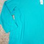 ROAMAN&acirc;��S Turquoise Blue V Neck Long Sleeved Top Plus Size 1X