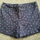 BANANA REPUBLIC Navy Blue Anchor Print Denim Shorts Ladies Size 2