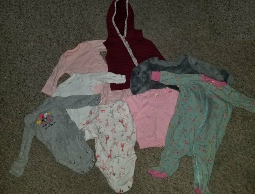 Huge Lot of NEWBORN Girls Clothing Pants Bodysuits Romper Vest Sweaters